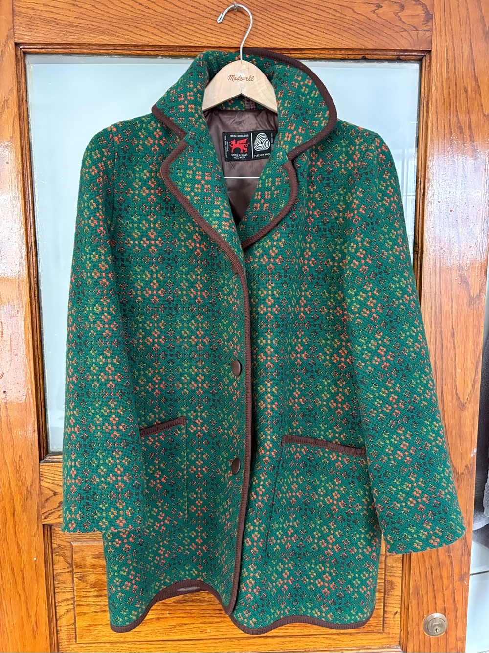 Welsh wool Vintage Green Coat